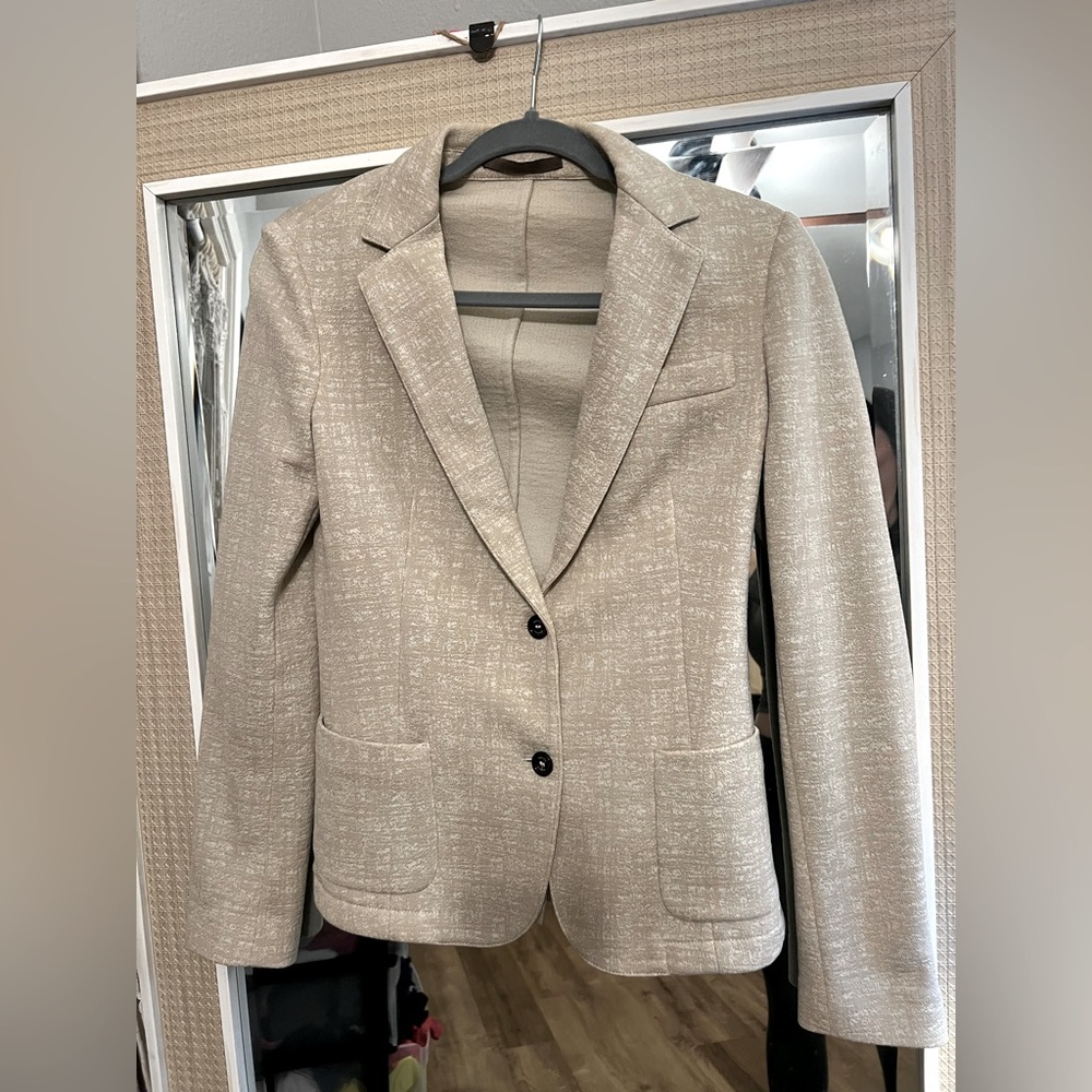 Women's Beige Blazer - cotton material